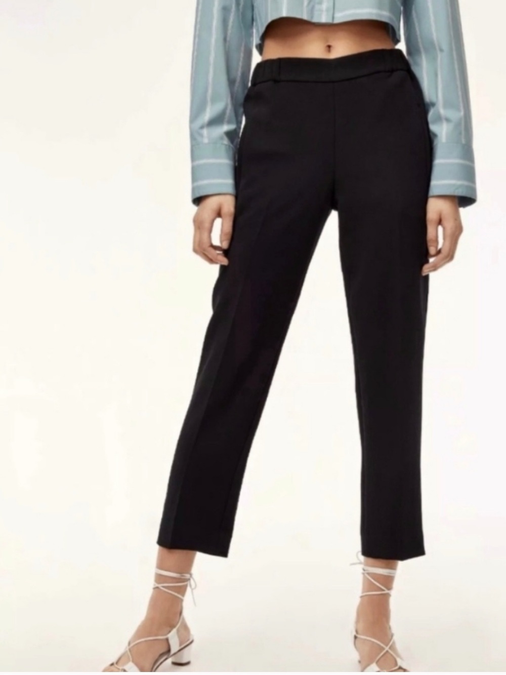 Wilfred Aritzia Darontal High Rise Cropped Pants Crepette material